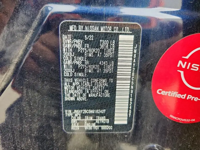 2022 NISSAN ARMADA SL  