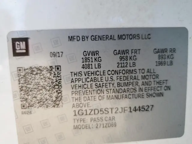 2018 CHEVROLET MALIBU LT  