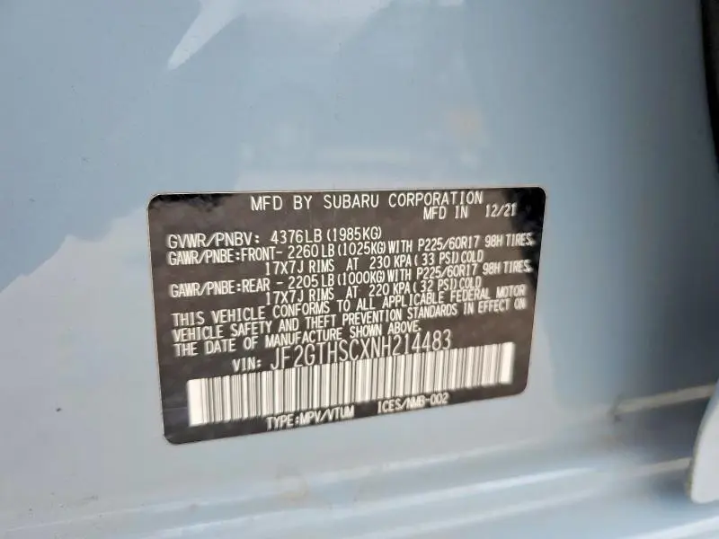 2022 SUBARU CROSSTREK SPORT  