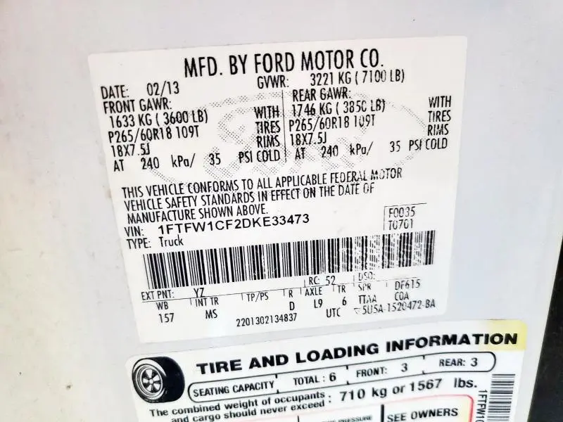 2013 FORD F150 SUPERCREW  