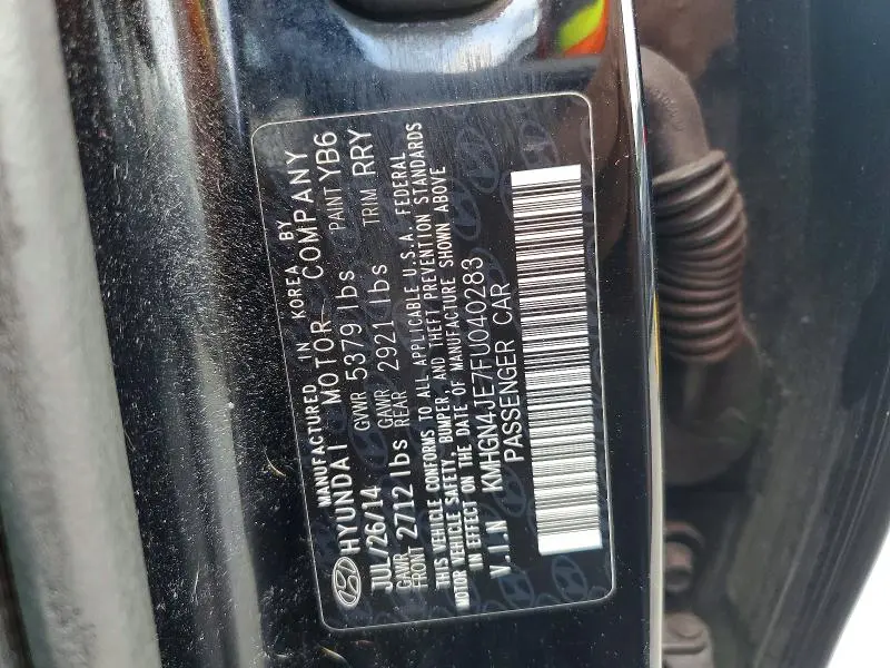 2015 HYUNDAI GENESIS 3.8L  