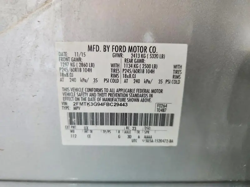 2015 FORD EDGE SE  