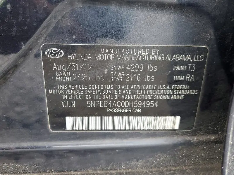 2013 HYUNDAI SONATA GLS  