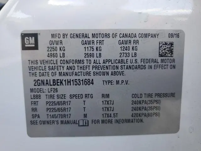 2017 CHEVROLET EQUINOX LS  