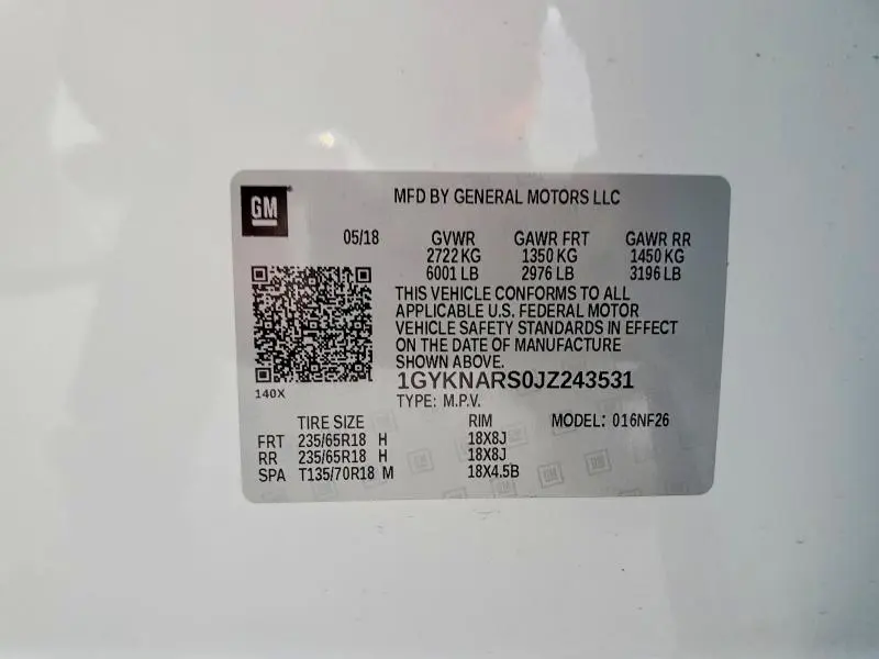 2018 CADILLAC XT5   