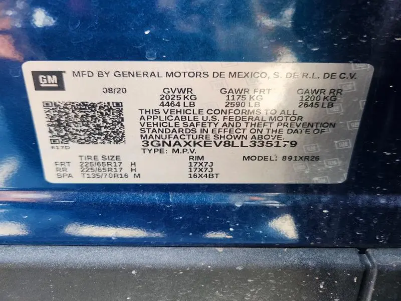 2020 CHEVROLET EQUINOX LT  