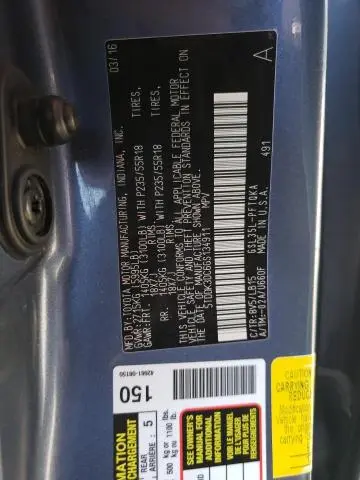 2016 TOYOTA SIENNA XLE  