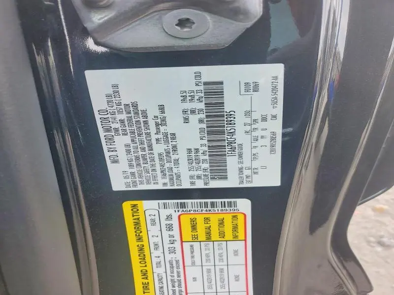 2019 FORD MUSTANG GT  