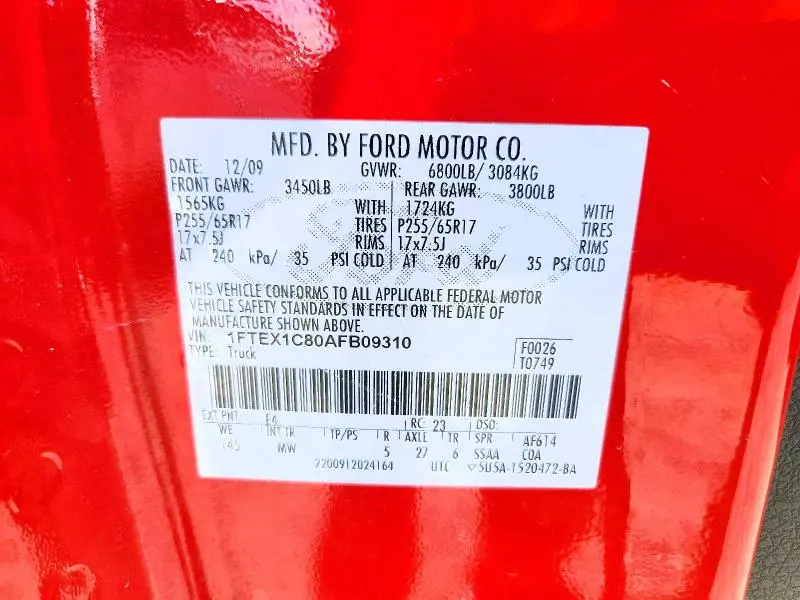 2010 FORD F150 SUPER CAB  
