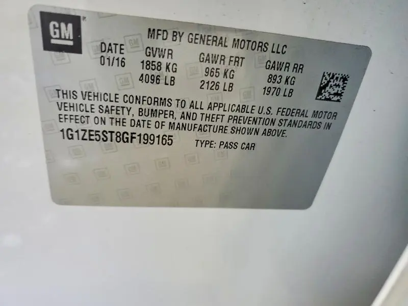 2016 CHEVROLET MALIBU LT  