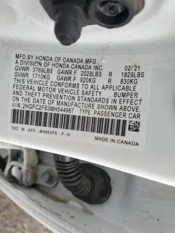 2021 HONDA CIVIC LX  
