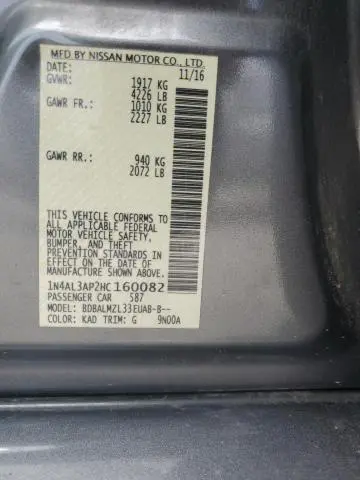 2017 NISSAN ALTIMA 2.5  