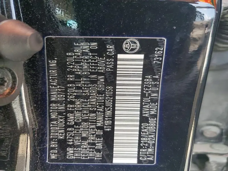 2018 TOYOTA CAMRY SE  
