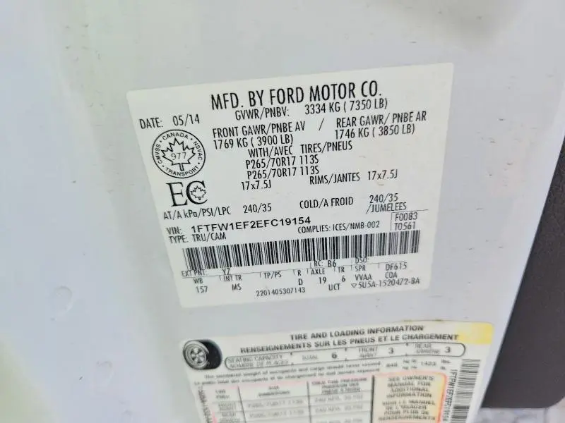2014 FORD F150 SUPERCREW  