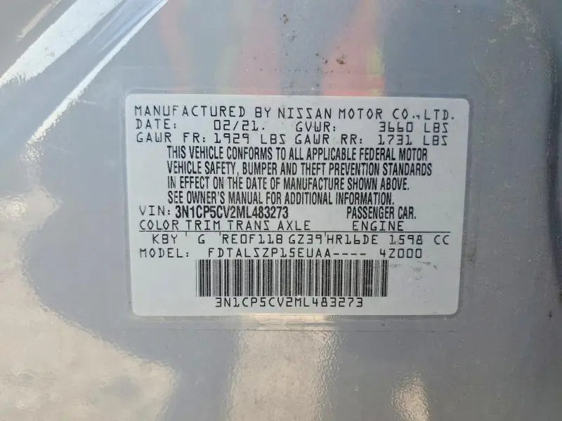 2021 NISSAN KICKS SV  
