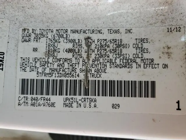 2013 TOYOTA TUNDRA GRADE  