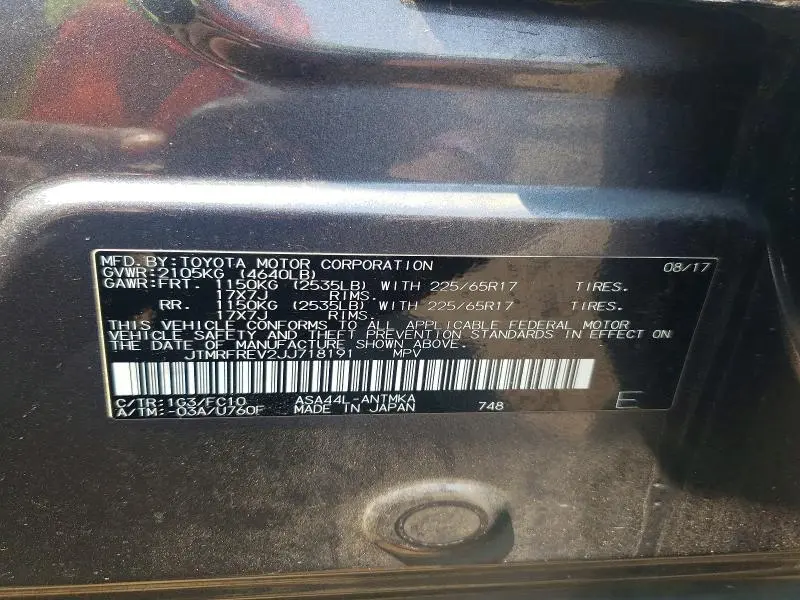 2018 TOYOTA RAV4 XLE  