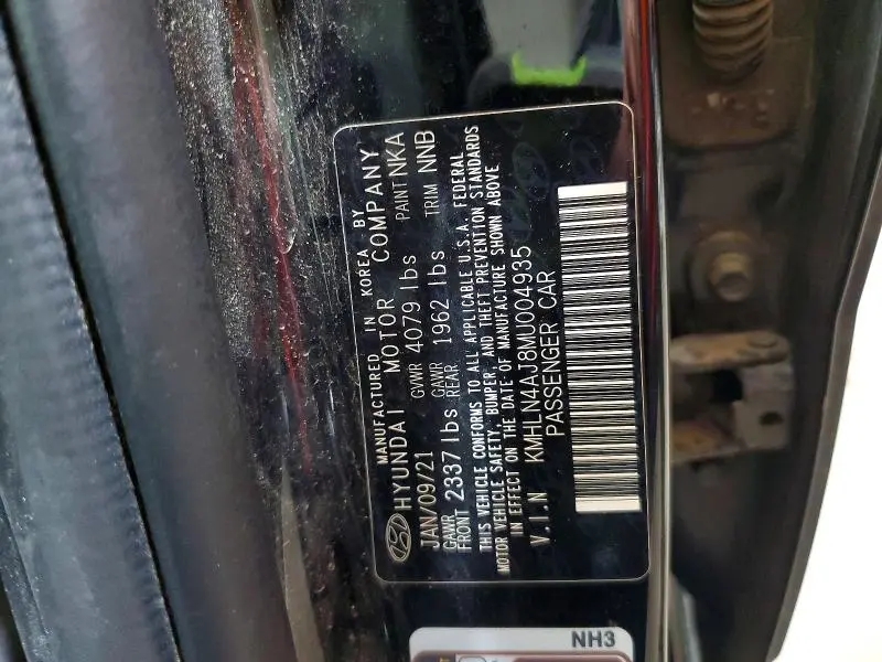 2021 HYUNDAI ELANTRA LIMITED  