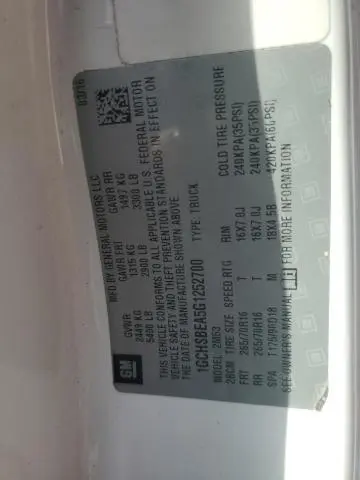 2016 CHEVROLET COLORADO   