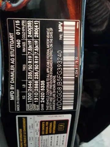 2015 MERCEDES-BENZ GLK 350 4MATIC  