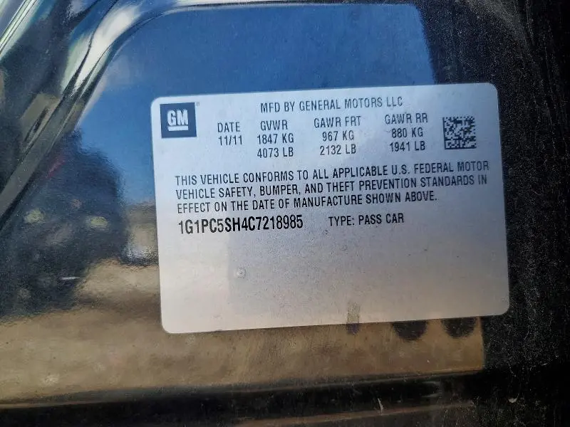 2012 CHEVROLET CRUZE LS  
