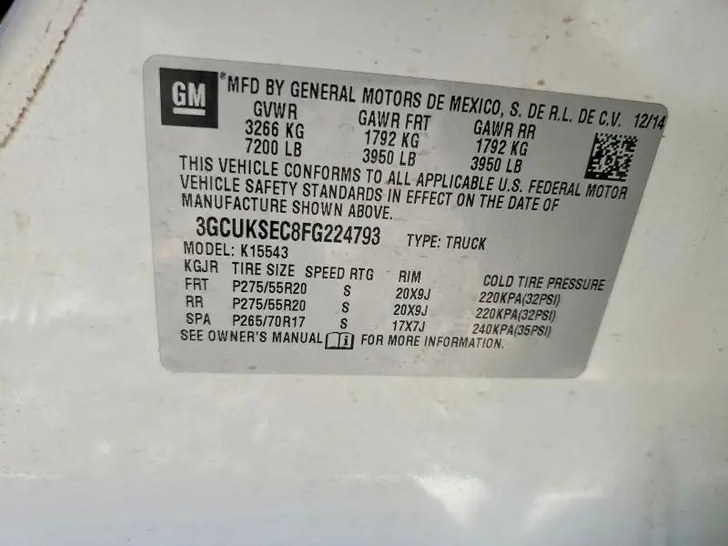 2015 CHEVROLET SILVERADO K1500 LTZ  