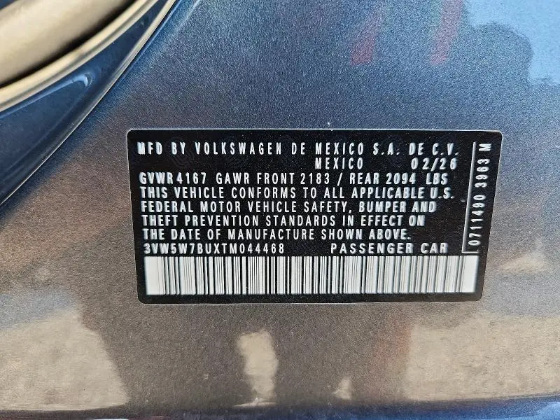 2026 VOLKSWAGEN JETTA S  