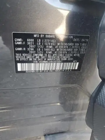 2019 SUBARU ASCENT LIMITED  