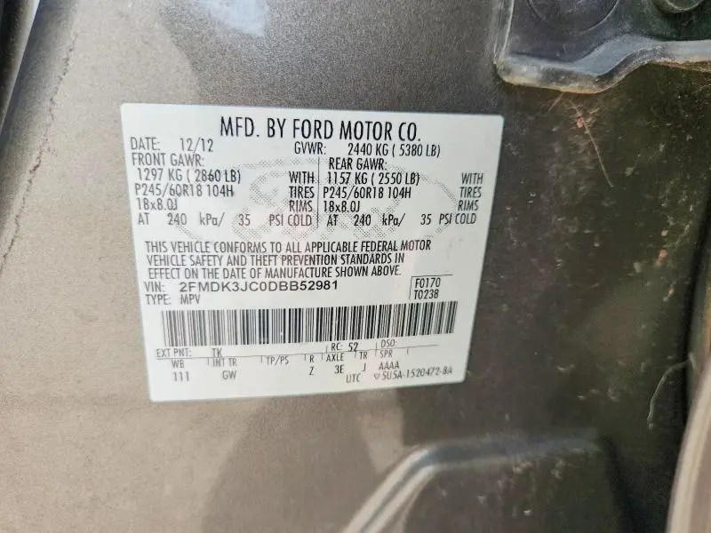 2013 FORD EDGE SEL  