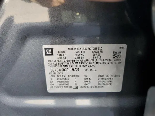 2016 CHEVROLET TRAX 1LT  