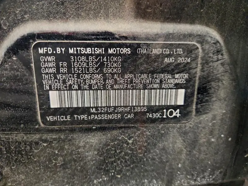 2024 MITSUBISHI MIRAGE G4 ES  