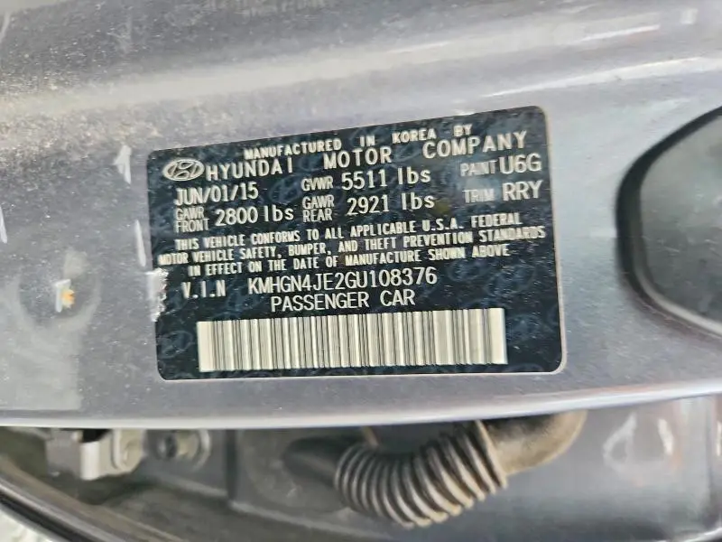 2016 HYUNDAI GENESIS 3.8L  