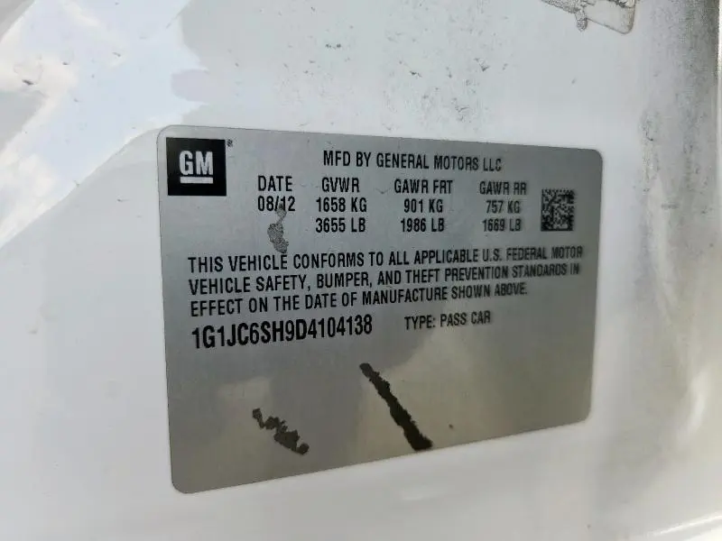 2013 CHEVROLET SONIC LT  