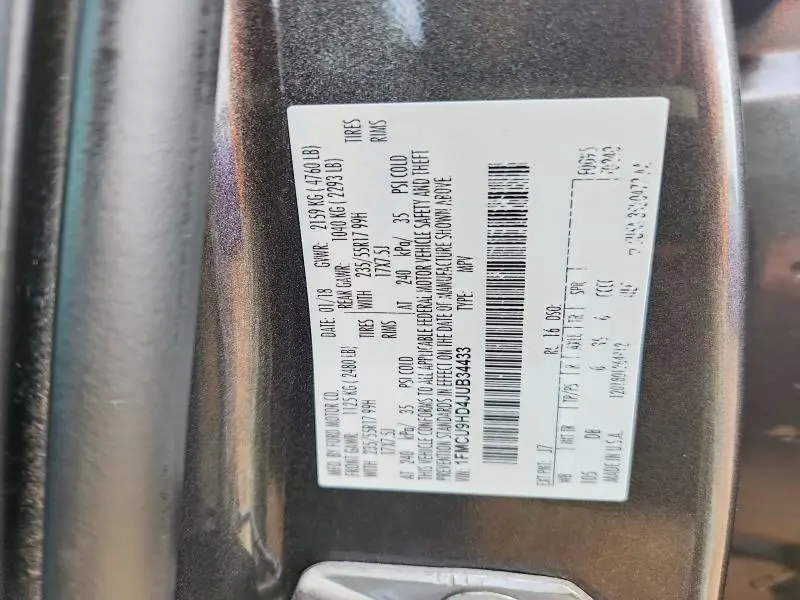 2018 FORD ESCAPE SEL  