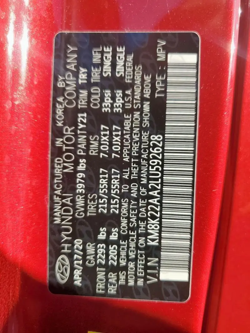 2020 HYUNDAI KONA SEL  