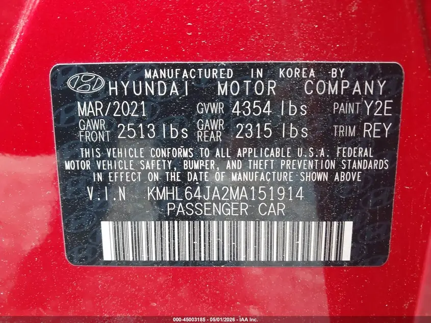 2021 HYUNDAI SONATA SEL