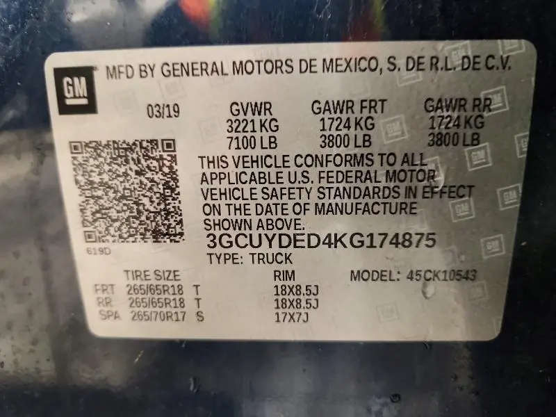 2019 CHEVROLET SILVERADO K1500 LT  