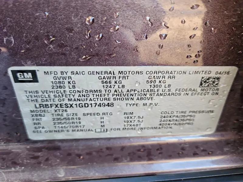 2016 BUICK ENVISION PREMIUM  