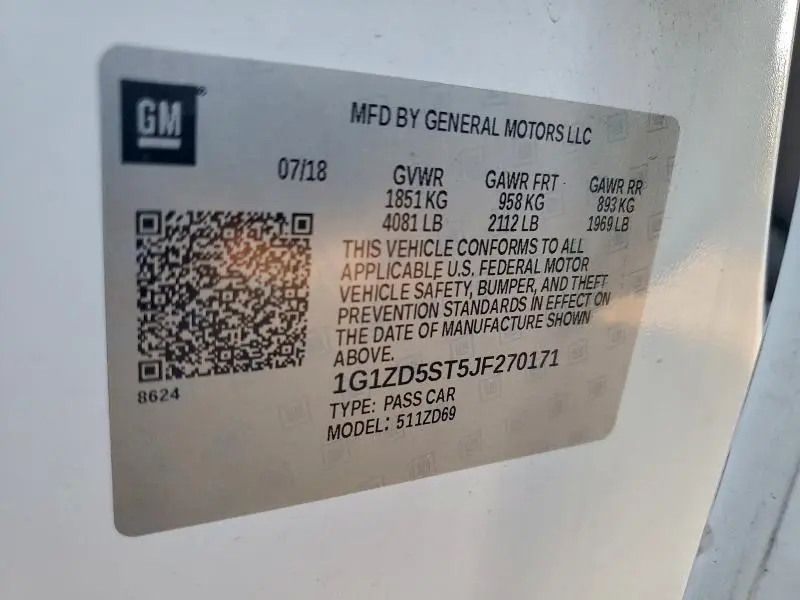 2018 CHEVROLET MALIBU LT  