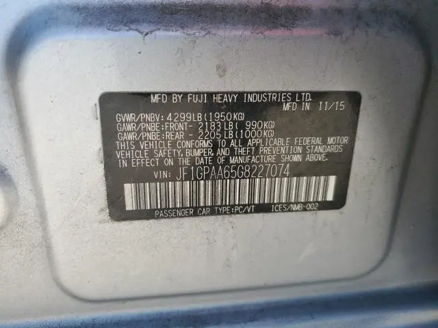 2016 SUBARU IMPREZA   