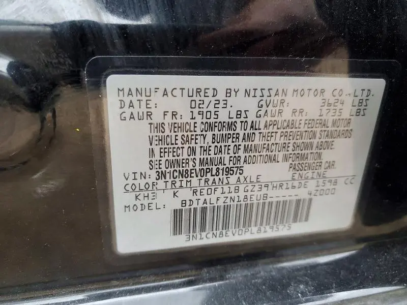 2023 NISSAN VERSA SV  