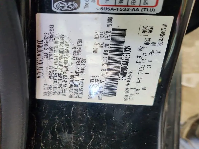 2010 FORD FUSION SPORT  