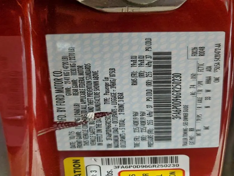 2016 FORD FUSION TITANIUM  