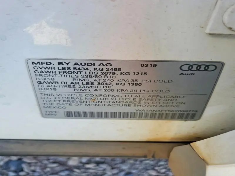 2019 AUDI Q5 PREMIUM  