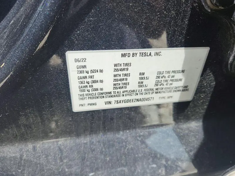 2022 TESLA MODEL Y   