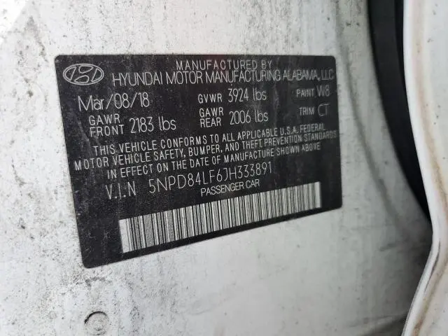 2018 HYUNDAI ELANTRA SEL  