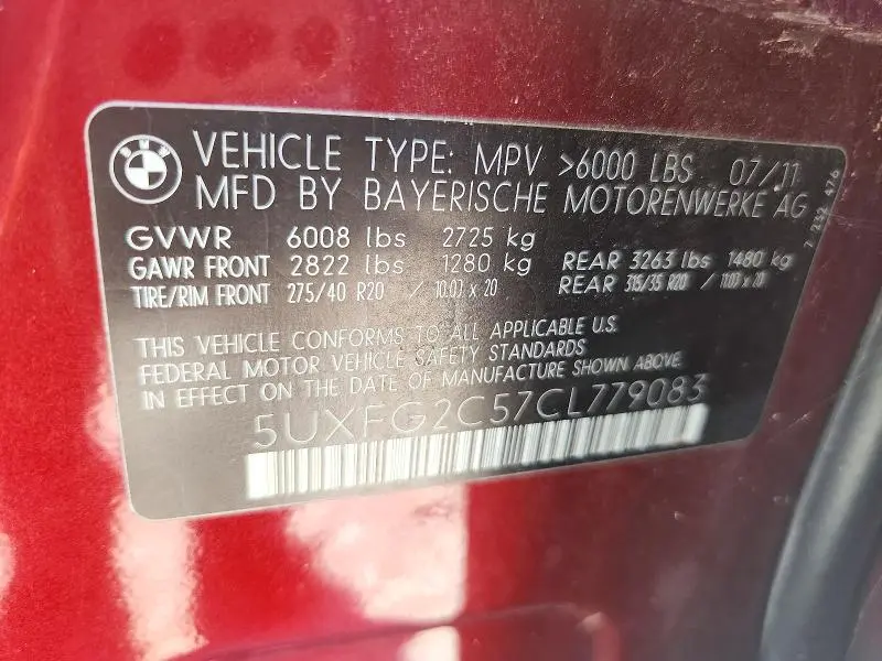 2012 BMW X6 XDRIVE35I  