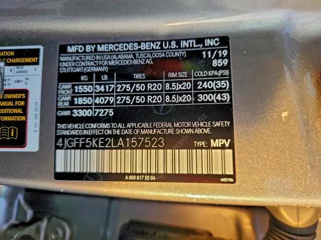 2020 MERCEDES-BENZ GLS 450 4MATIC  