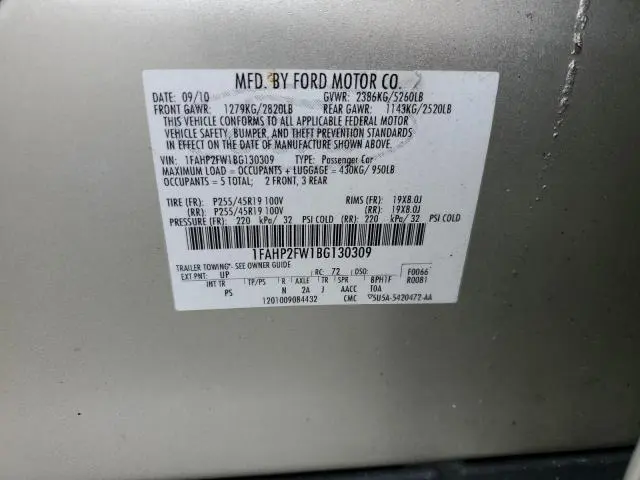 2011 FORD TAURUS LIMITED  