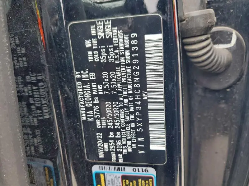 2022 KIA TELLURIDE EX  